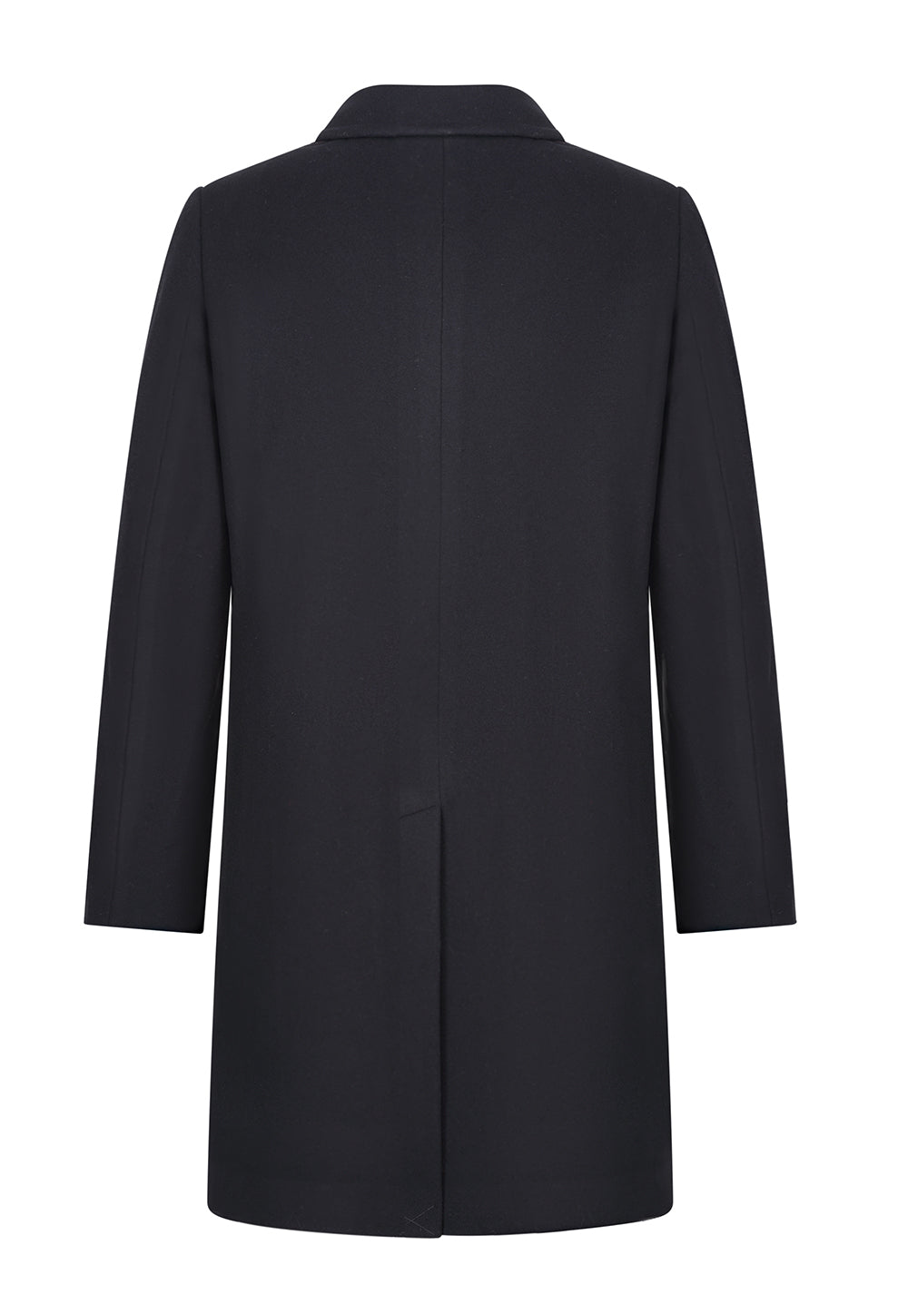 【SAMPLE PRICE】Men's Long Classic Shirt Collar Single Breasted Concealed Front Wool with Cashmere Overcoat