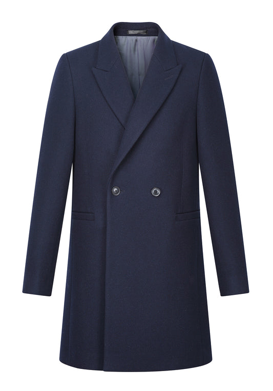 【IN STOCK】Men Wool Coat Mens DB Overcoat Men's Peaked Lapel Double Breasted Slim Wool Long Pea Coat