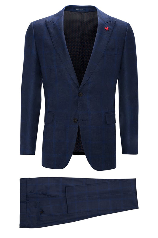 【SAMPLE PRICE】Men's tailored wool suit single breast peak lapel two buttons flap pocket