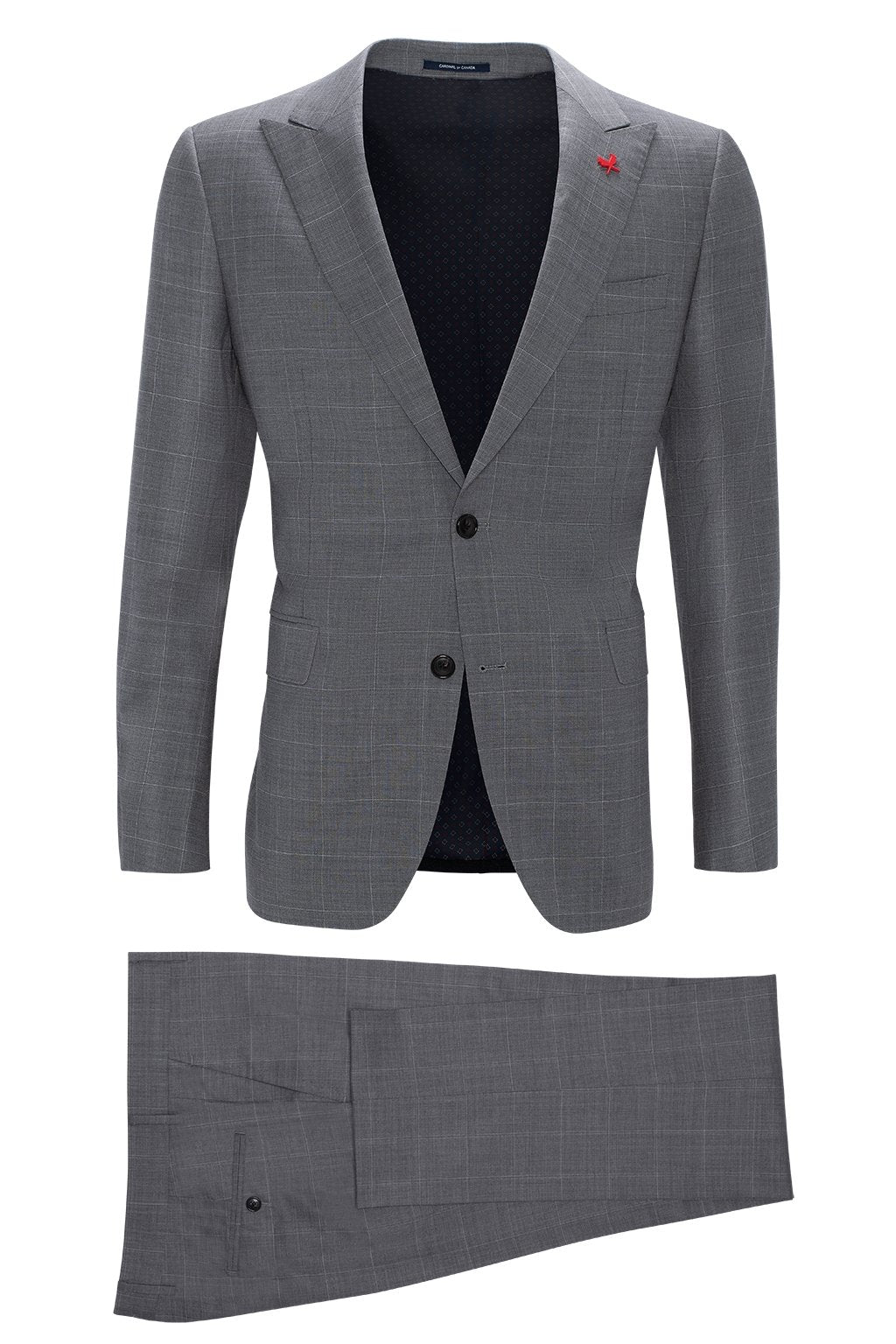 【SAMPLE PRICE】Men's tailored wool suit single breast fully lined peak lapel two buttons
