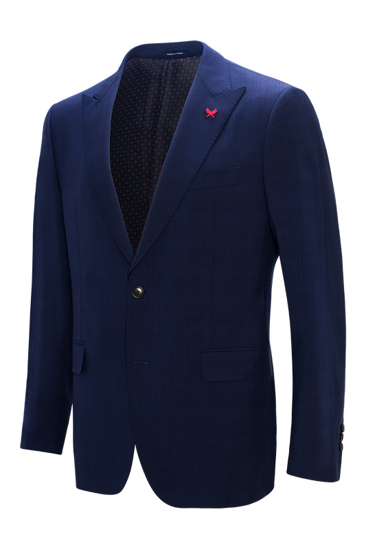 【SAMPLE PRICE】Men's tailored wool suit fully lined peak lapel two buttons