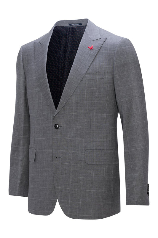 【SAMPLE PRICE】Men's tailored wool suit single breast fully lined peak lapel two buttons