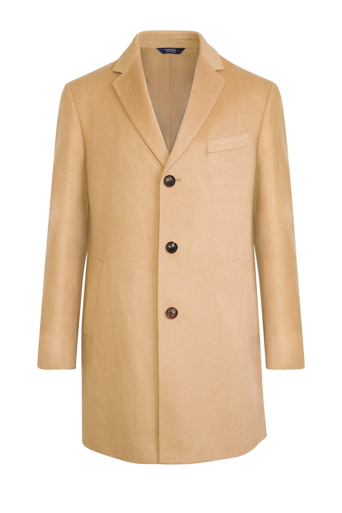 【SAMPLE PRICE】Men's notched collar single breast cashmere wool overcoat