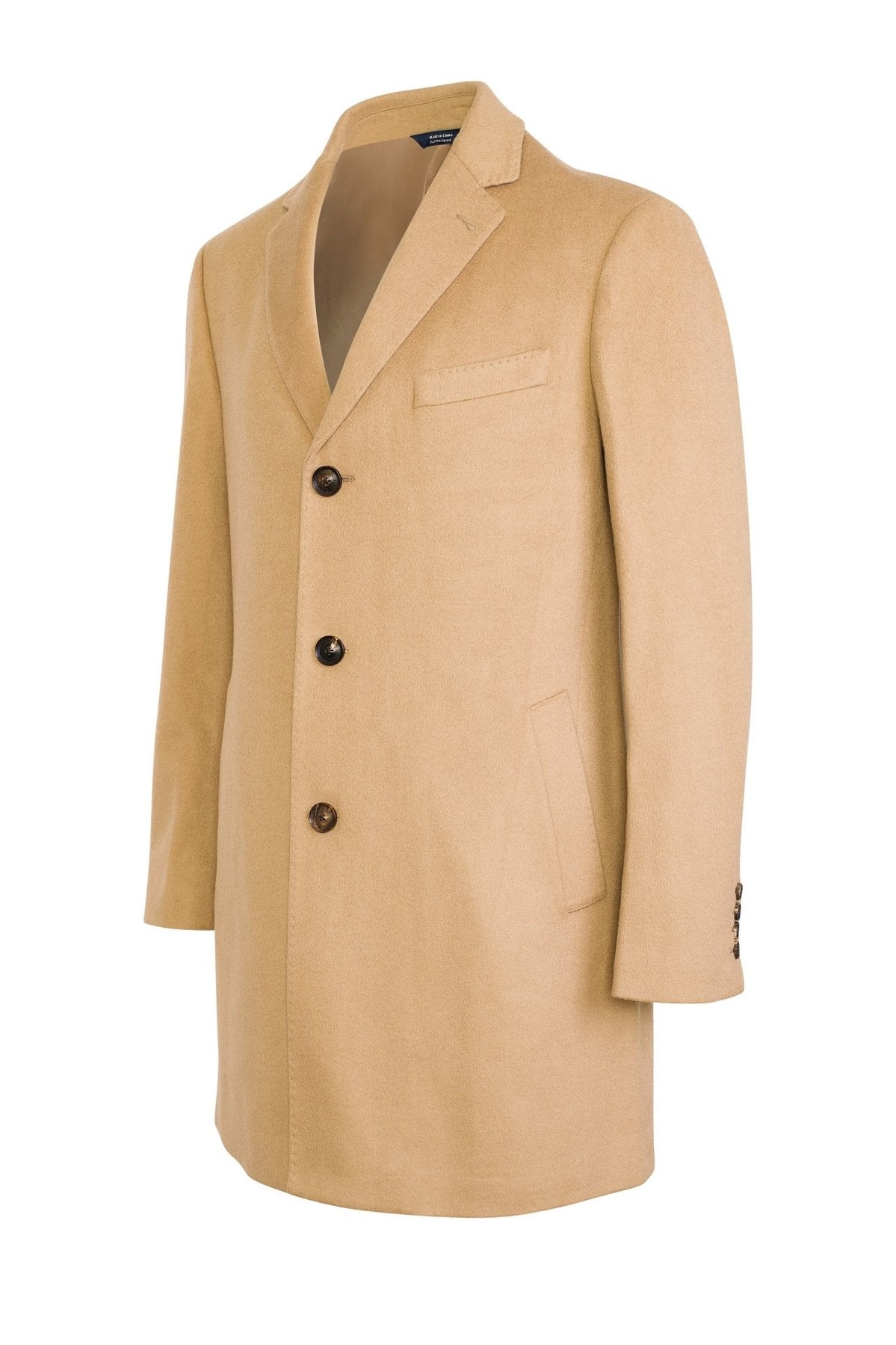 【SAMPLE PRICE】Men's notched collar single breast cashmere wool overcoat