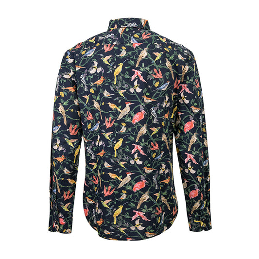 【SAMPLE PRICE】Casual Shirts Cotton Men's Hawaiian Printing Retro Trend Men's Long-Sleeve Shirts