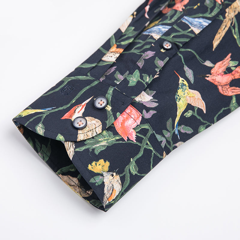 【SAMPLE PRICE】Casual Shirts Cotton Men's Hawaiian Printing Retro Trend Men's Long-Sleeve Shirts