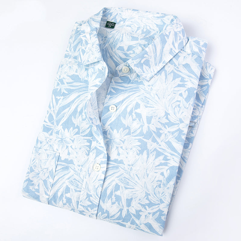 【SAMPLE PRICE】Casual Shirts Cotton Men's Hawaiian Printing Retro Trend Men's Short-Sleeve Shirts