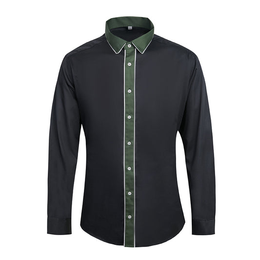 【SAMPLE PRICE】Casual Shirts Cotton Men's New Korean Splice Long-Sleeve Shirts