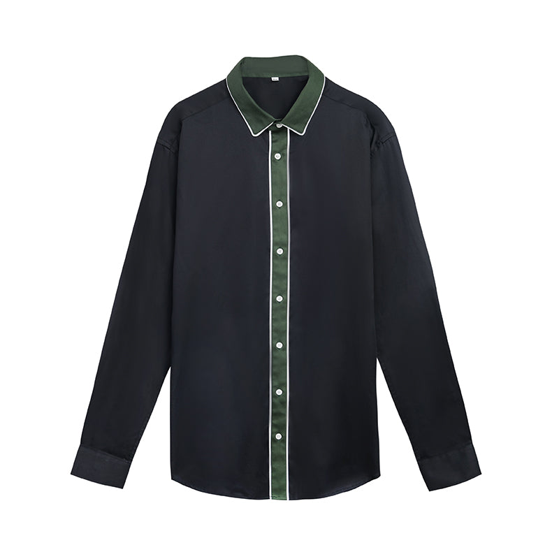 【SAMPLE PRICE】Casual Shirts Cotton Men's New Korean Splice Long-Sleeve Shirts