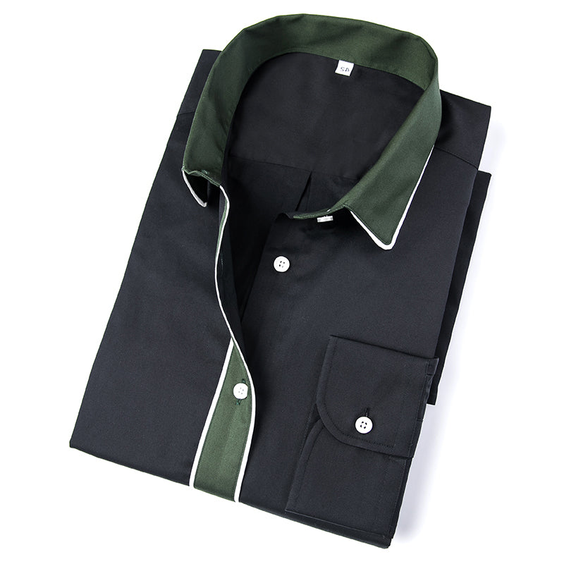 【SAMPLE PRICE】Casual Shirts Cotton Men's New Korean Splice Long-Sleeve Shirts