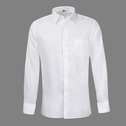 【SAMPLE PRICE】Formal Shirts Cotton Men's White Long-Sleeve Plus Size Memory