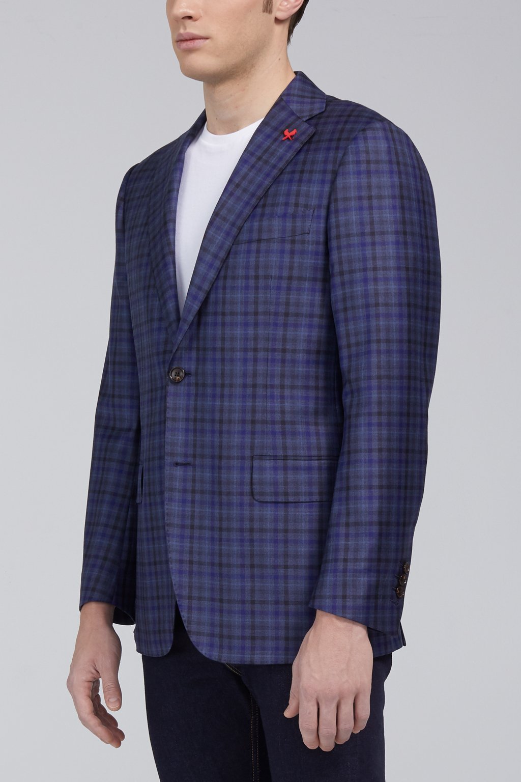 【SAMPLE PRICE】Men's wool sport coat regular fit fully lined notch lapel two buttons