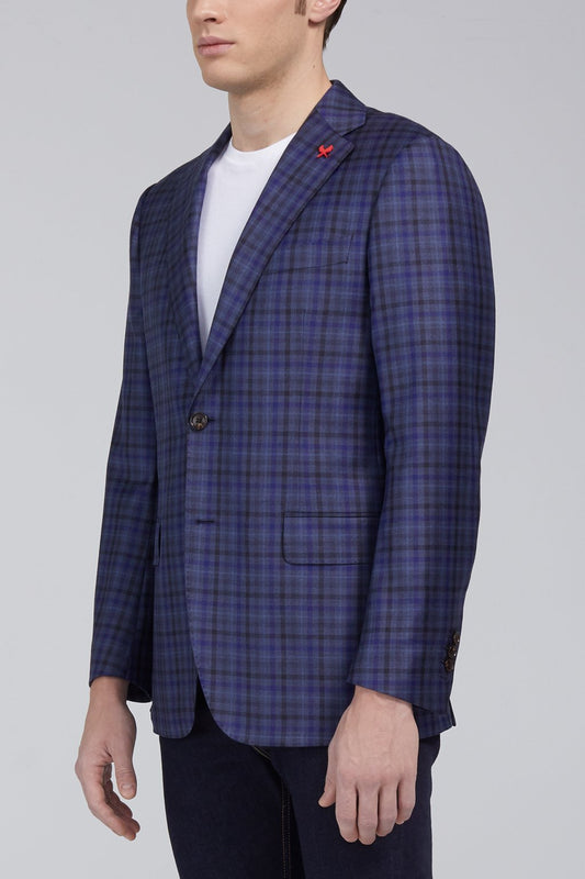 【SAMPLE PRICE】Men's wool sport coat regular fit fully lined notch lapel two buttons