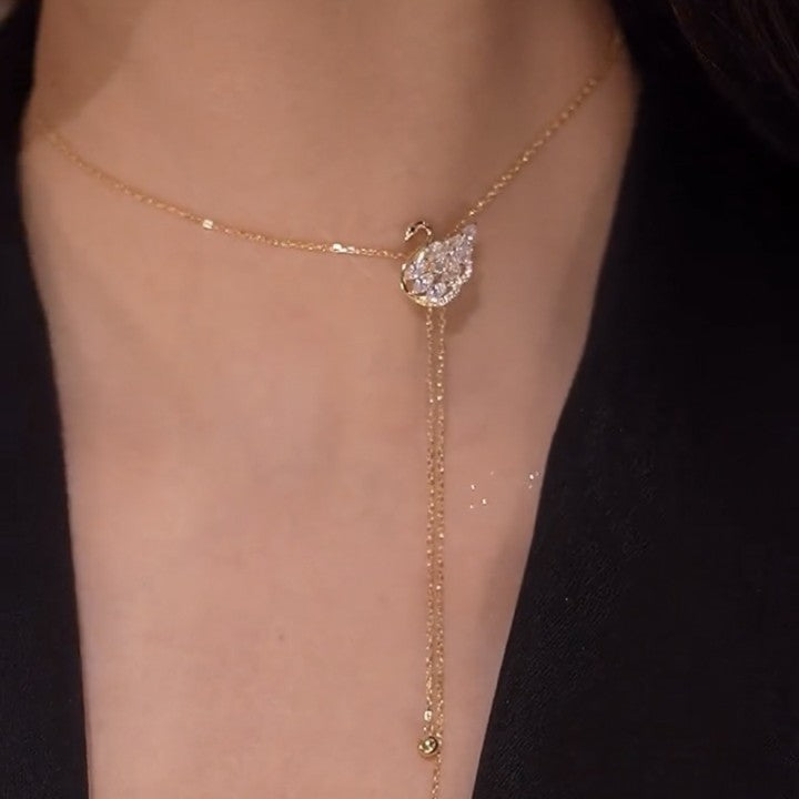 Rose Gold Swan Necklace