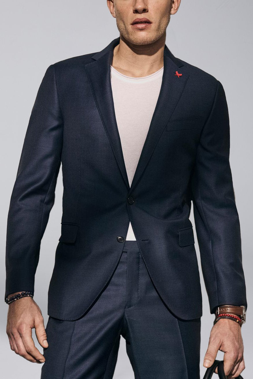 【SAMPLE PRICE】Men's tailored wool suit fully lined notch lapel two buttons