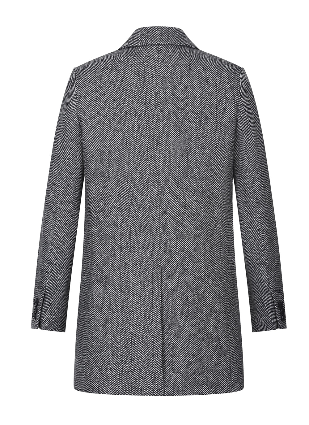 【SAMPLE PRICE】Mens Classic Notched Collar Single Breasted Wool Blend Padded Overcoat