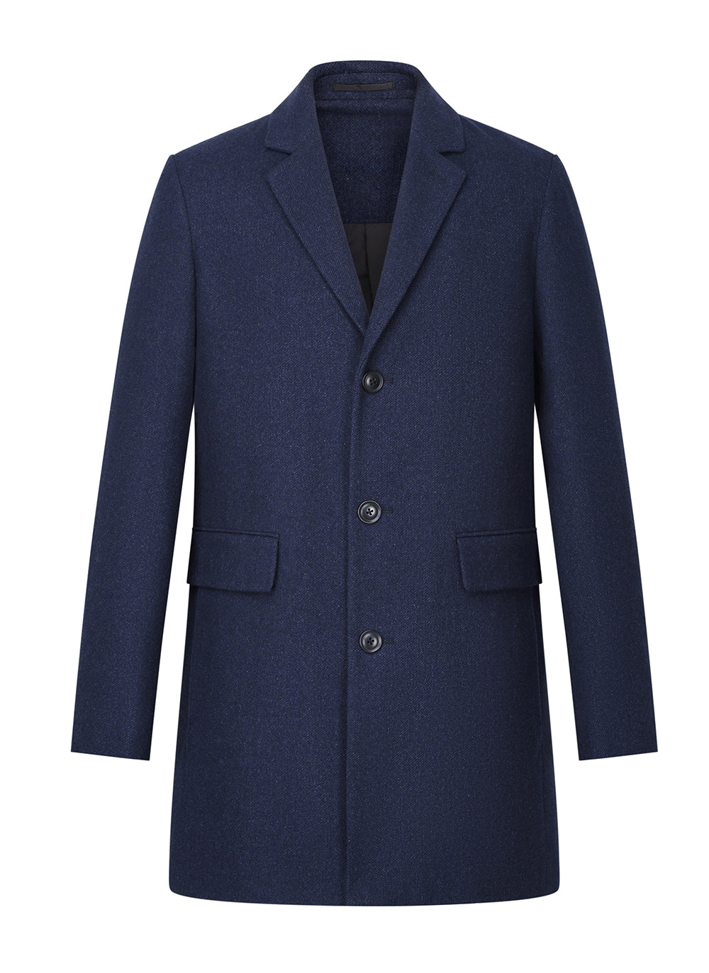 【SAMPLE PRICE】Mens Classic Notched Collar Single Breasted Wool Blend Padded Overcoat