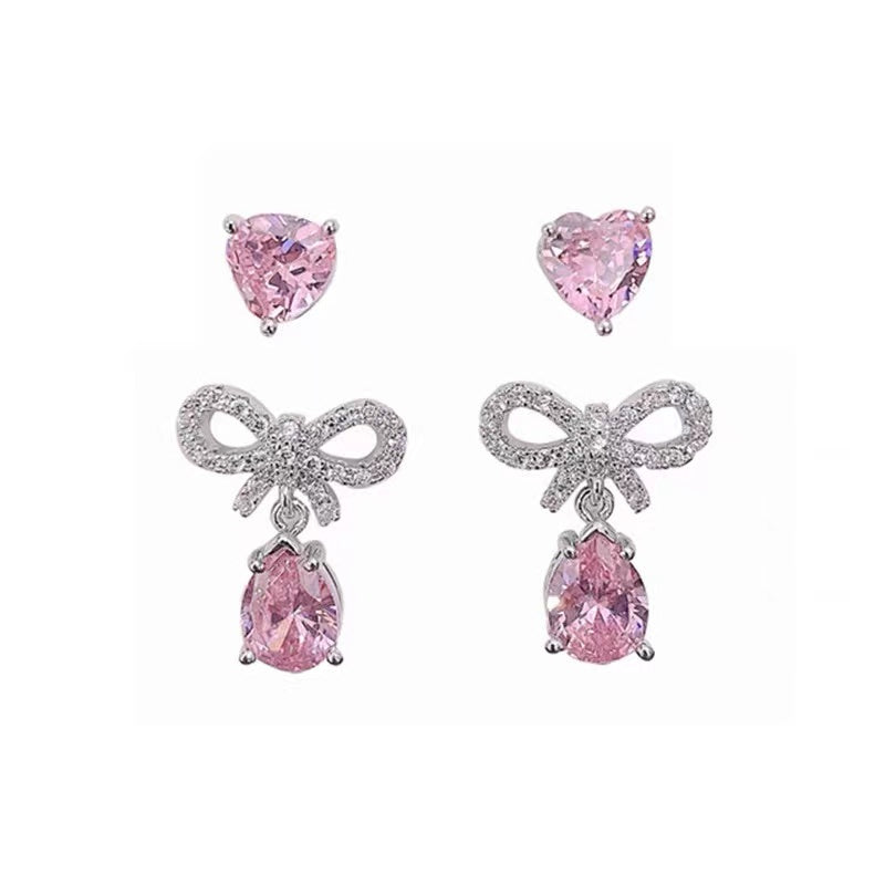 Pink diamond stud earrings