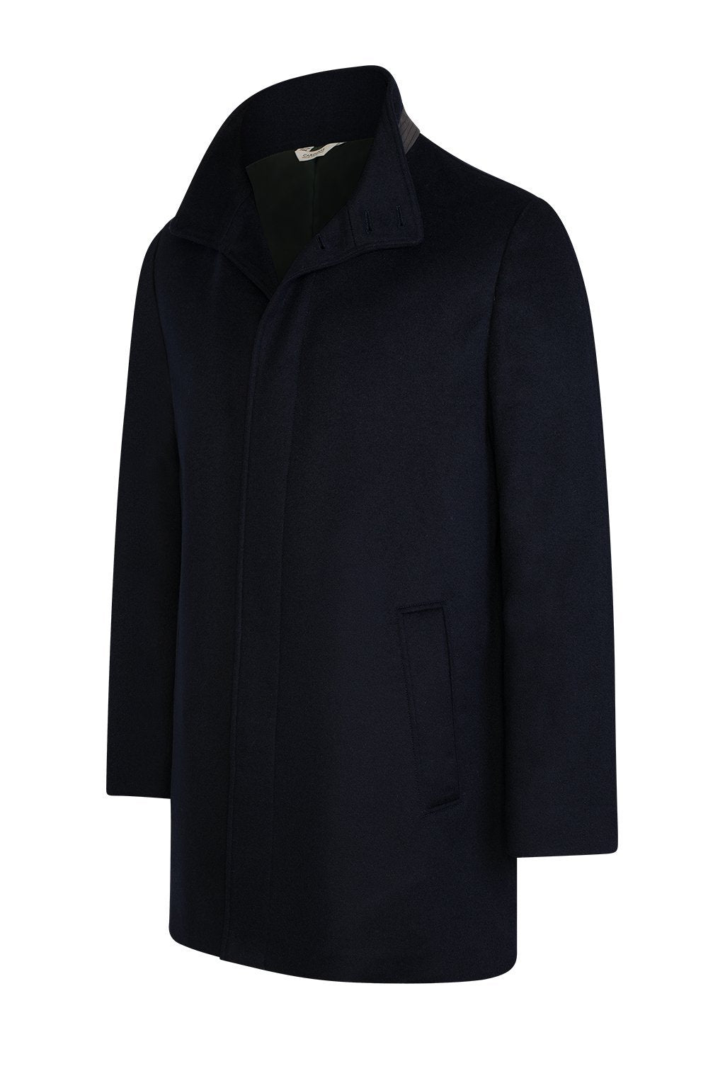 【IN STOCK】Men's cashmere wool overcoat,stand collar with removable bib