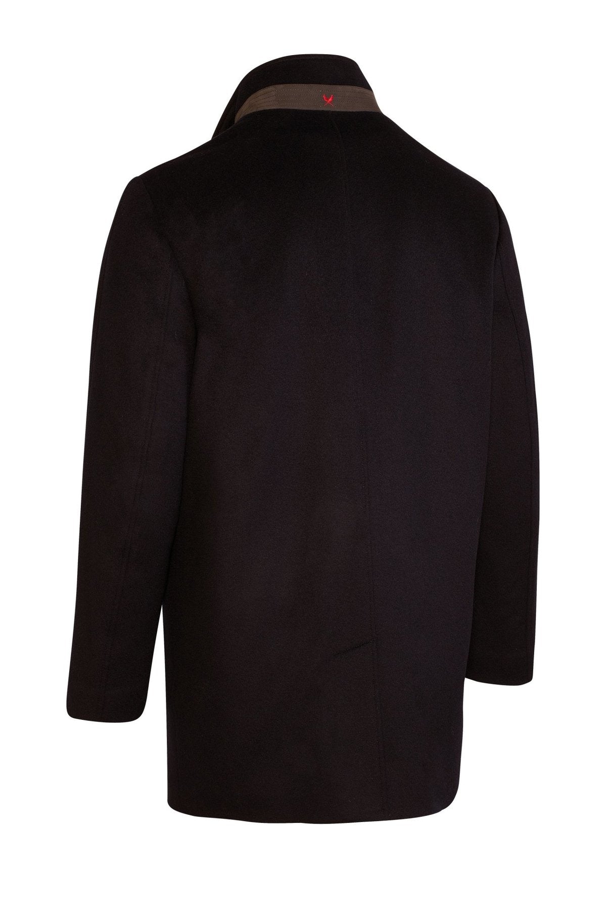 【IN STOCK】Men's cashmere wool overcoat,stand collar with removable bib