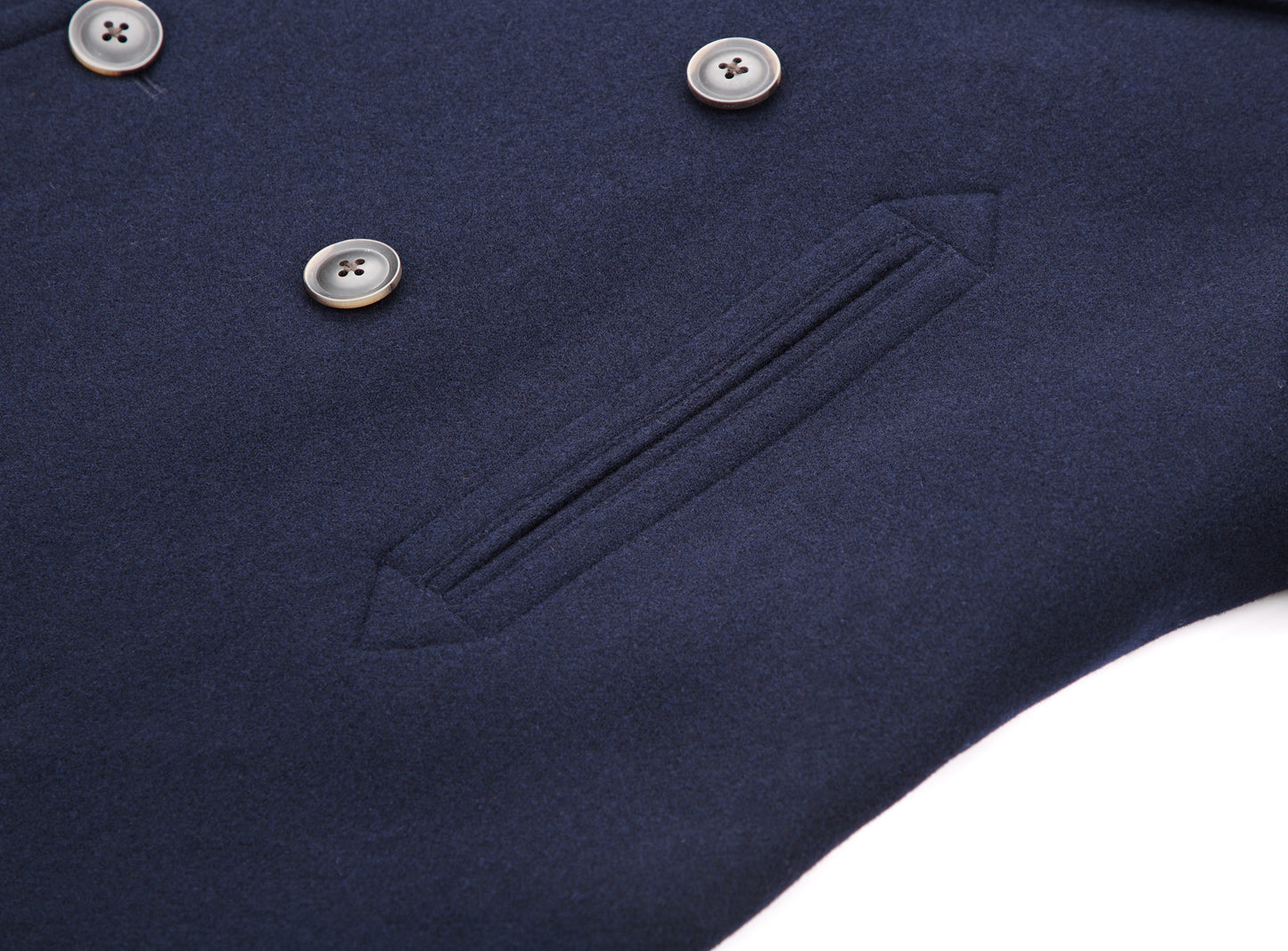 【IN STOCK】Men Wool Pea Coat Men's Classic Notched Collar Double Breasted Wool