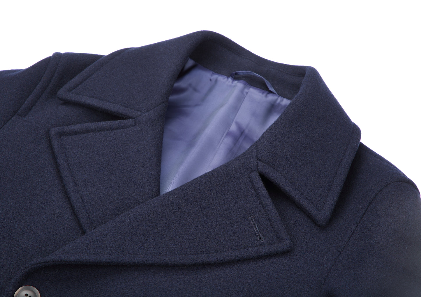 【IN STOCK】Men Wool Pea Coat Men's Classic Notched Collar Double Breasted Wool