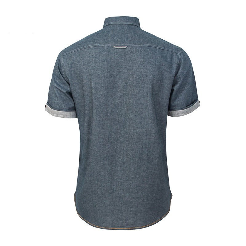 【SAMPLE PRICE】Causal Shirts Cotton Men's Fashion Style Short-Sleeve Jeans Shirts