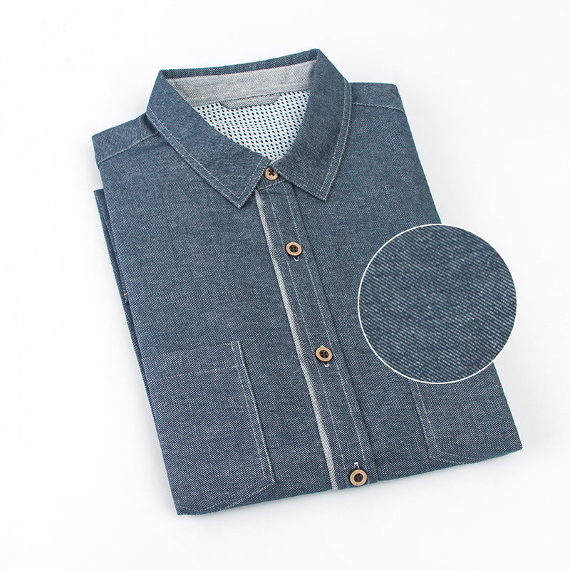 【SAMPLE PRICE】Causal Shirts Cotton Men's Fashion Style Short-Sleeve Jeans Shirts