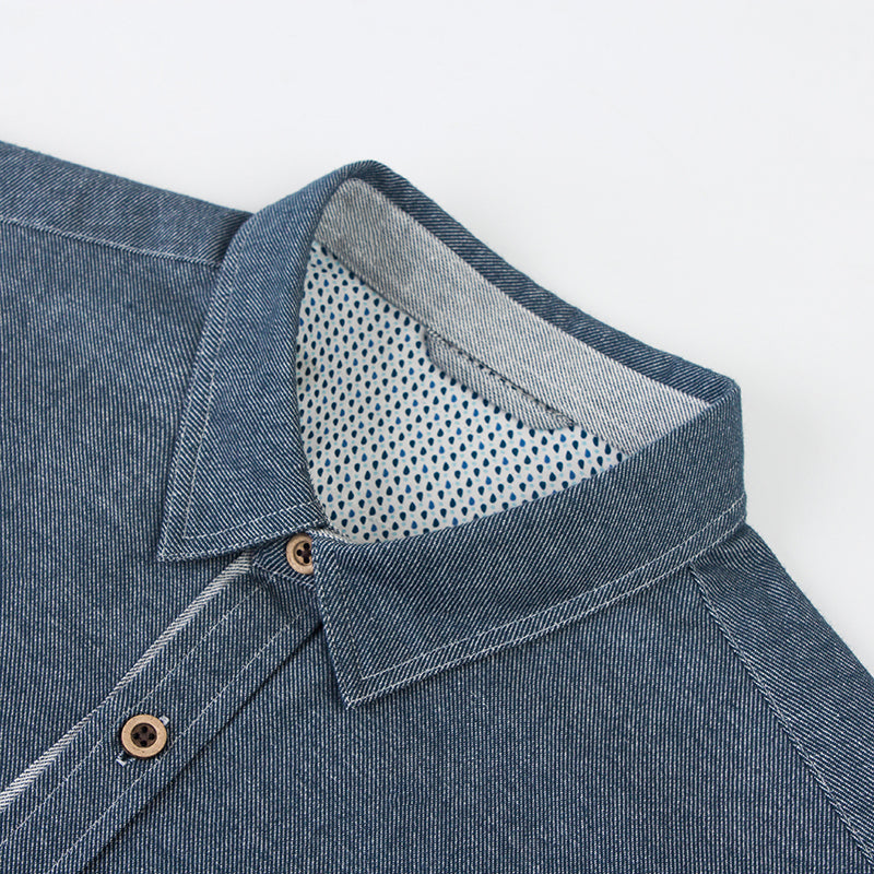 【SAMPLE PRICE】Causal Shirts Cotton Men's Fashion Style Short-Sleeve Jeans Shirts