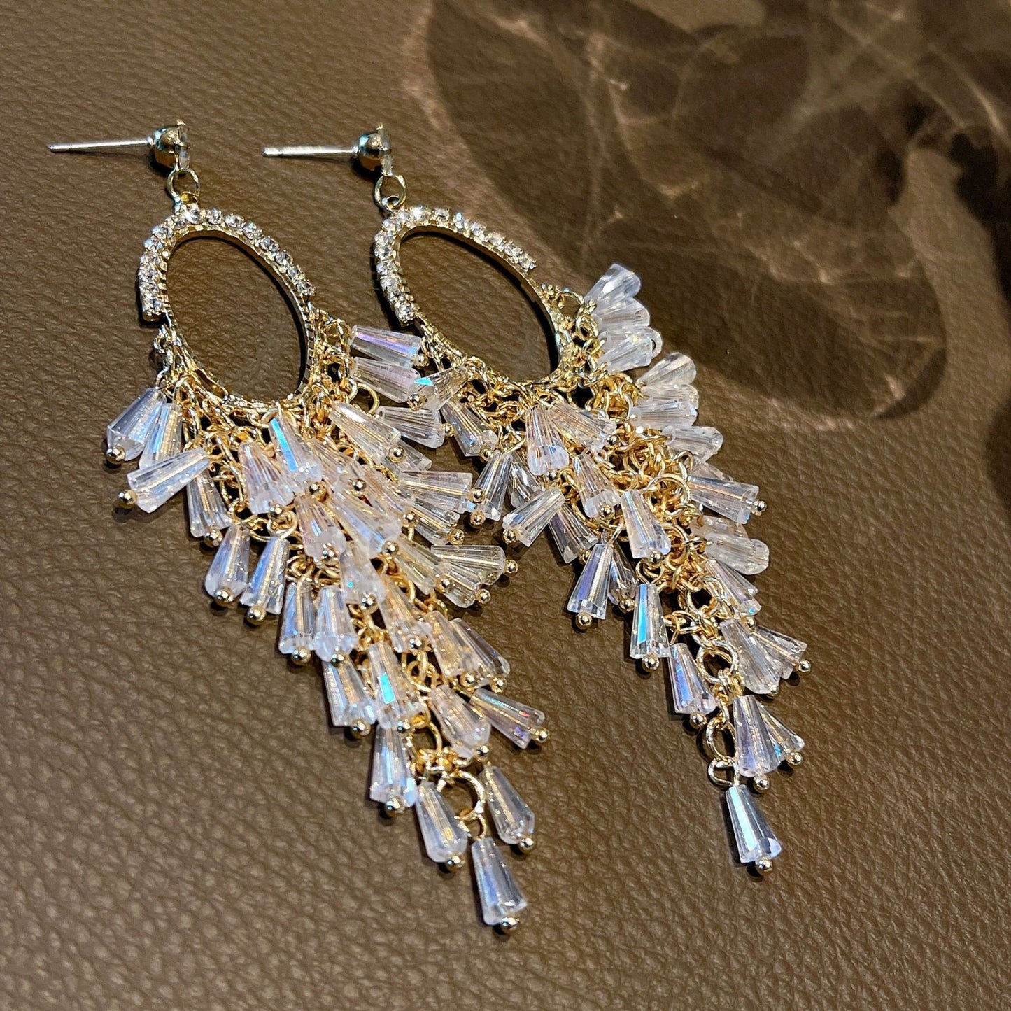 Diamond crystal earrings