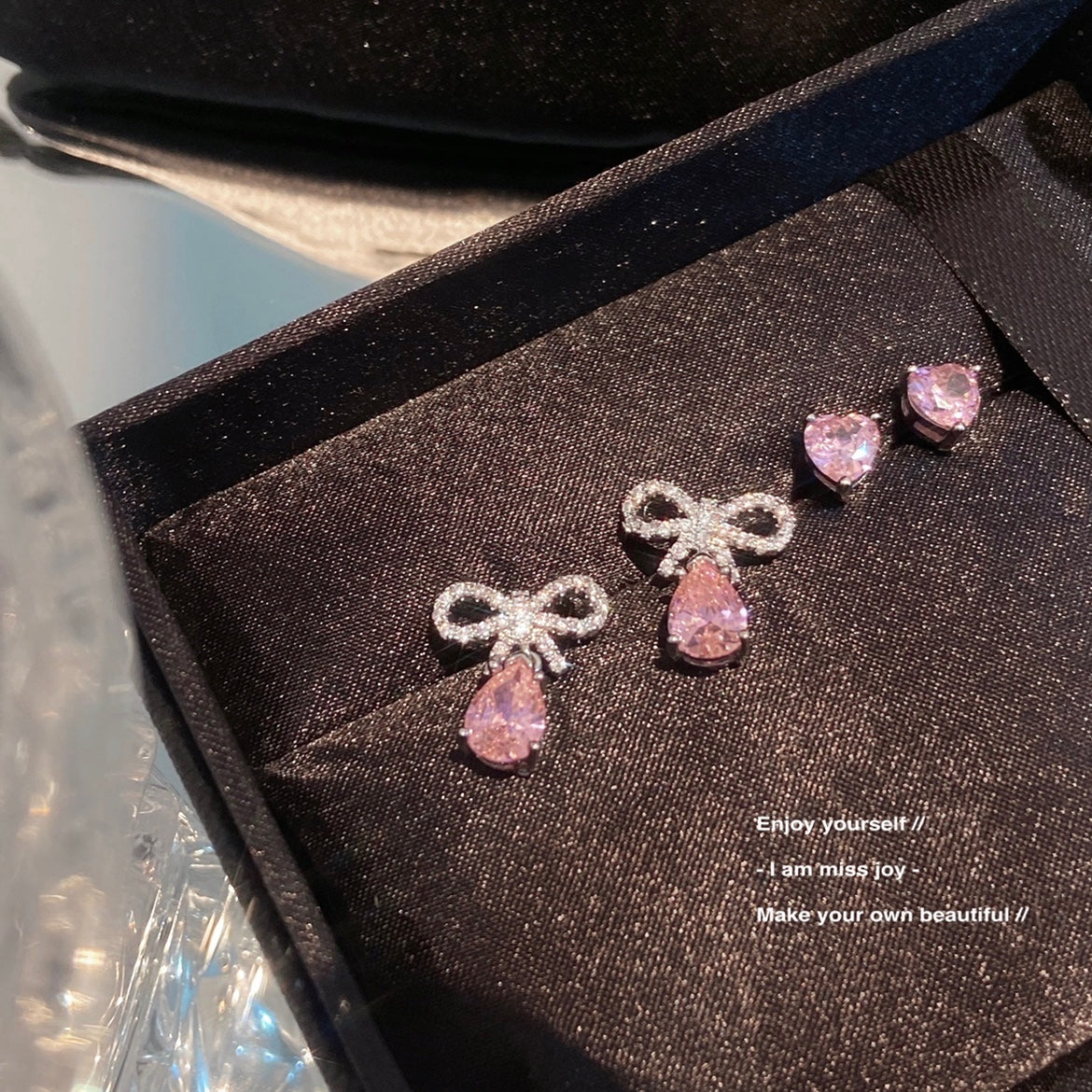 Pink diamond stud earrings