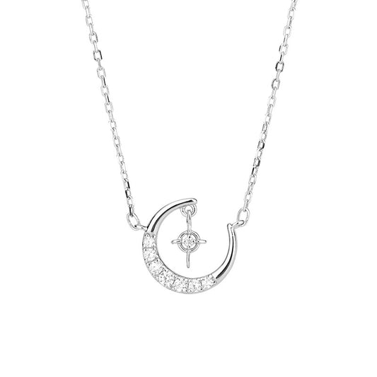 Diamond Moon Necklace