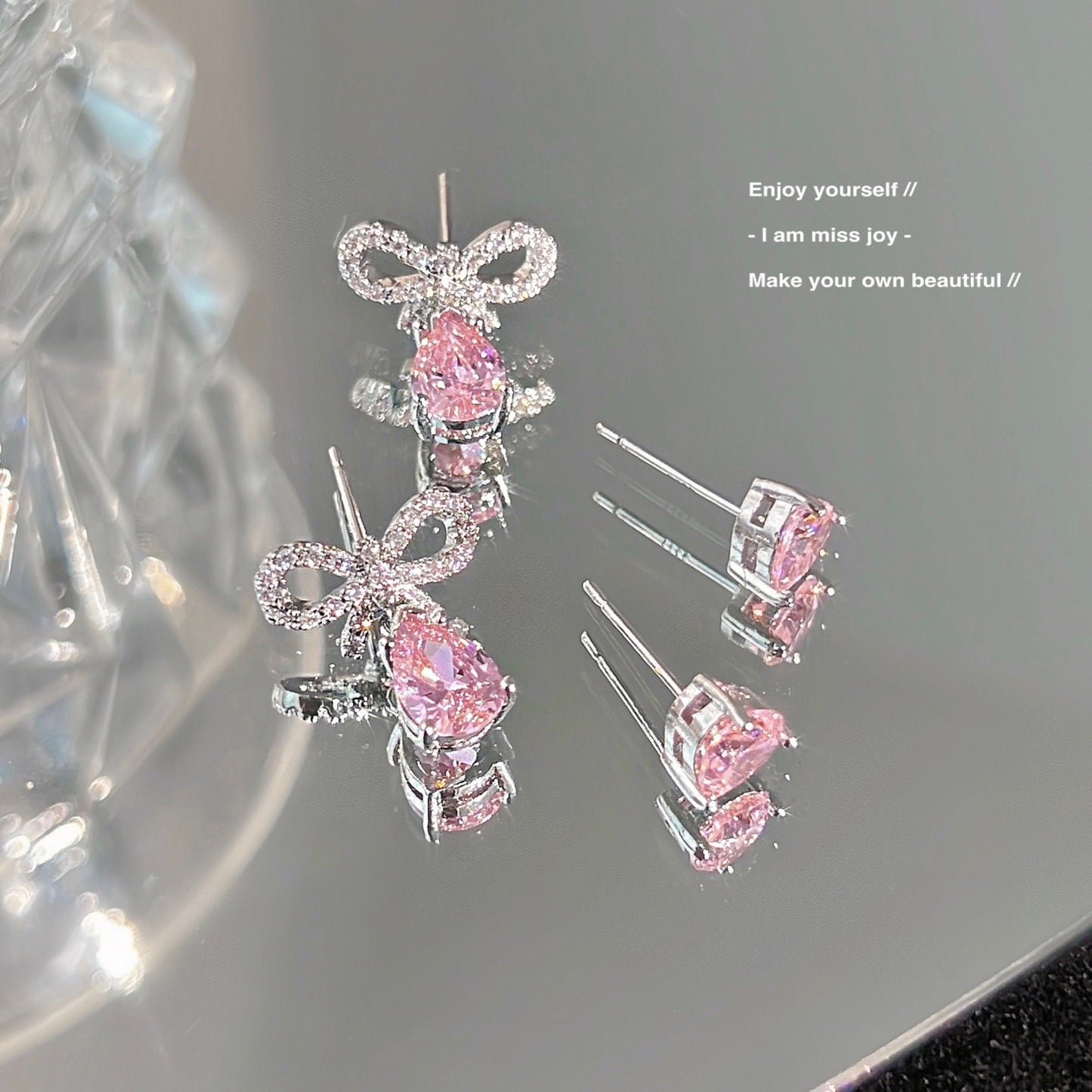 Pink diamond stud earrings