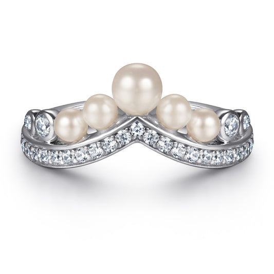 Pearl full diamond ring set