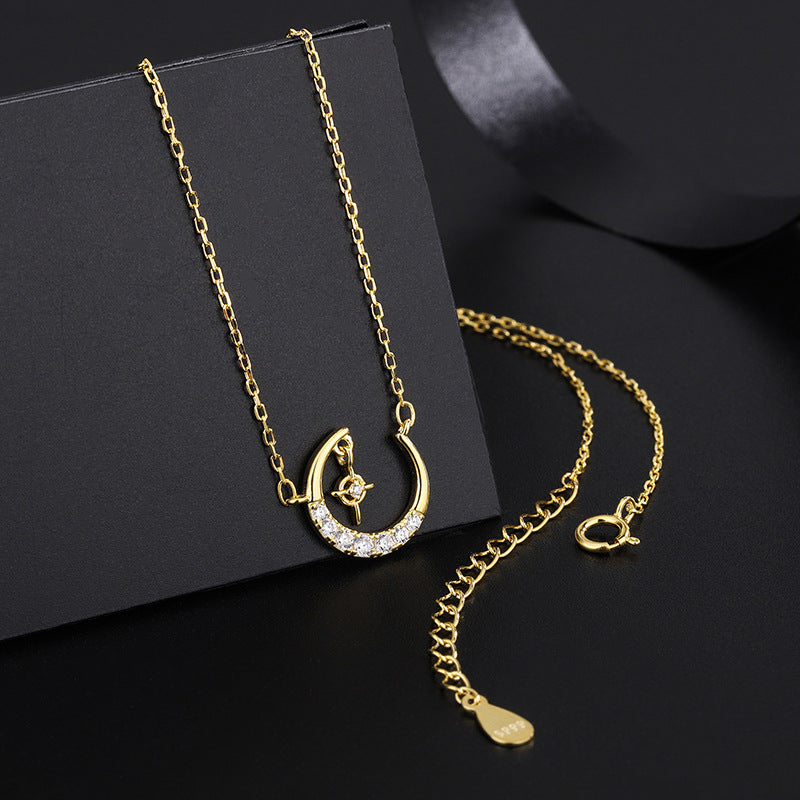 Diamond Moon Necklace