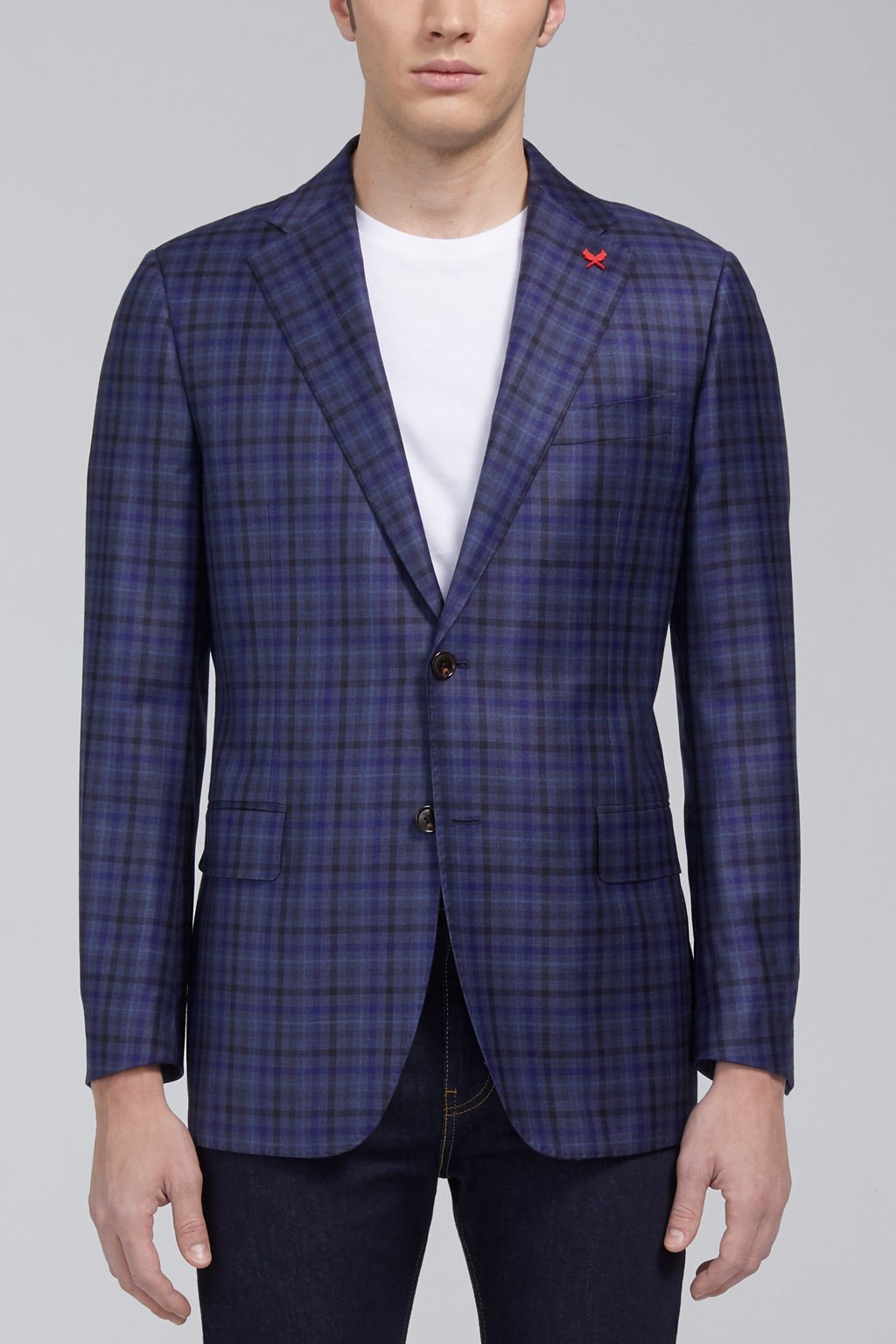 【SAMPLE PRICE】Men's wool sport coat regular fit fully lined notch lapel two buttons