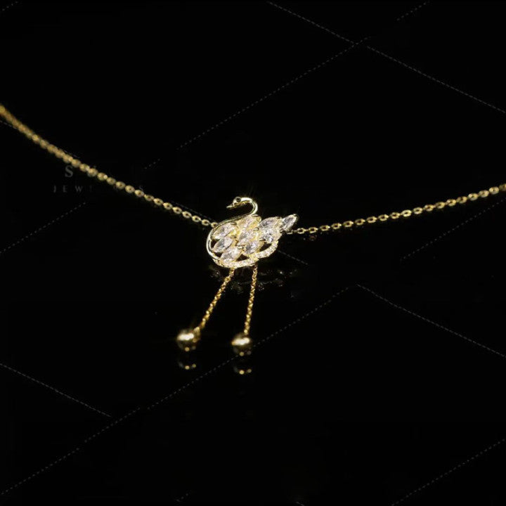Rose Gold Swan Necklace