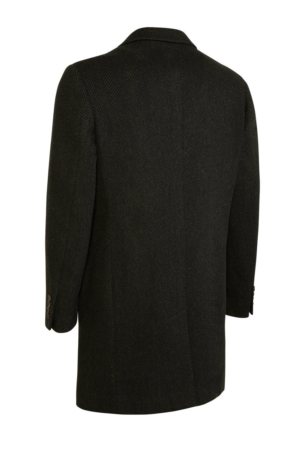 Men's notched collar single breast cashmere wool overcoat