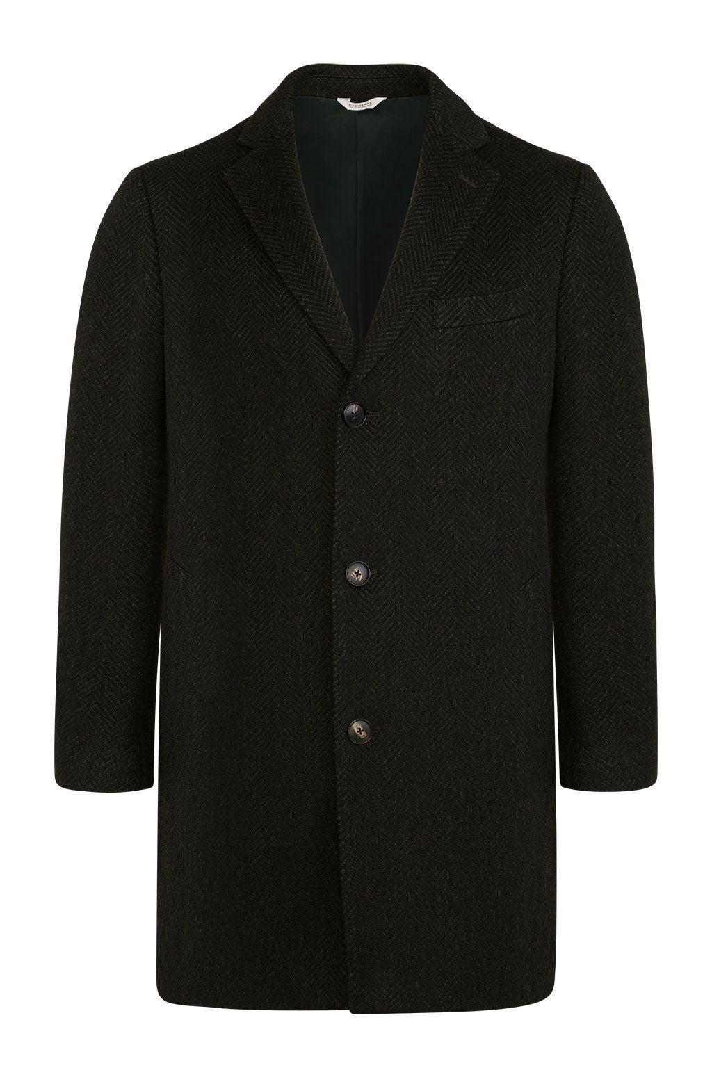 Men's notched collar single breast cashmere wool overcoat