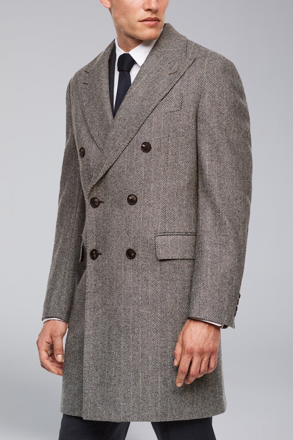 Double breasted men's wool on sale coat